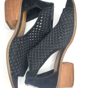 Lucky Brand Black Open-Toe Heels Sandals Shoe Booties Size 9